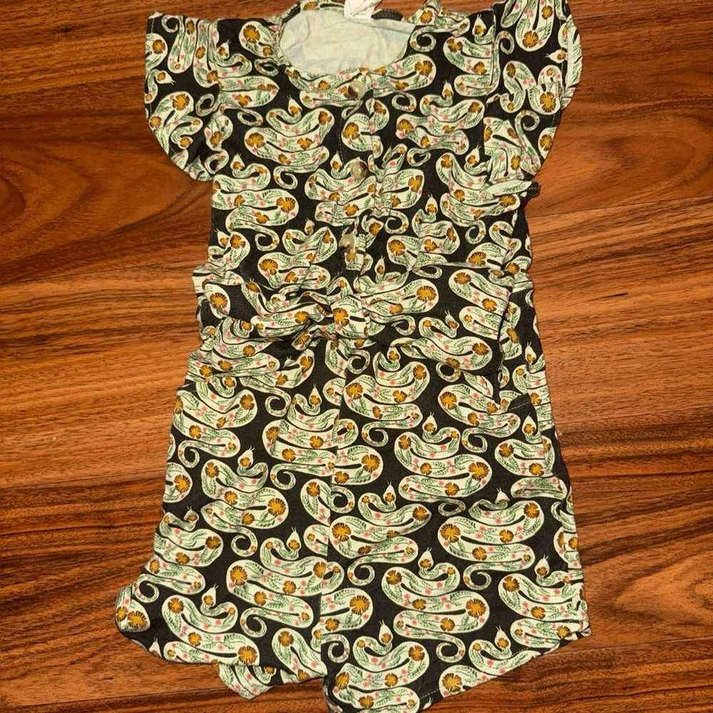 Kate Quinn Snake Print w Bow Romper
